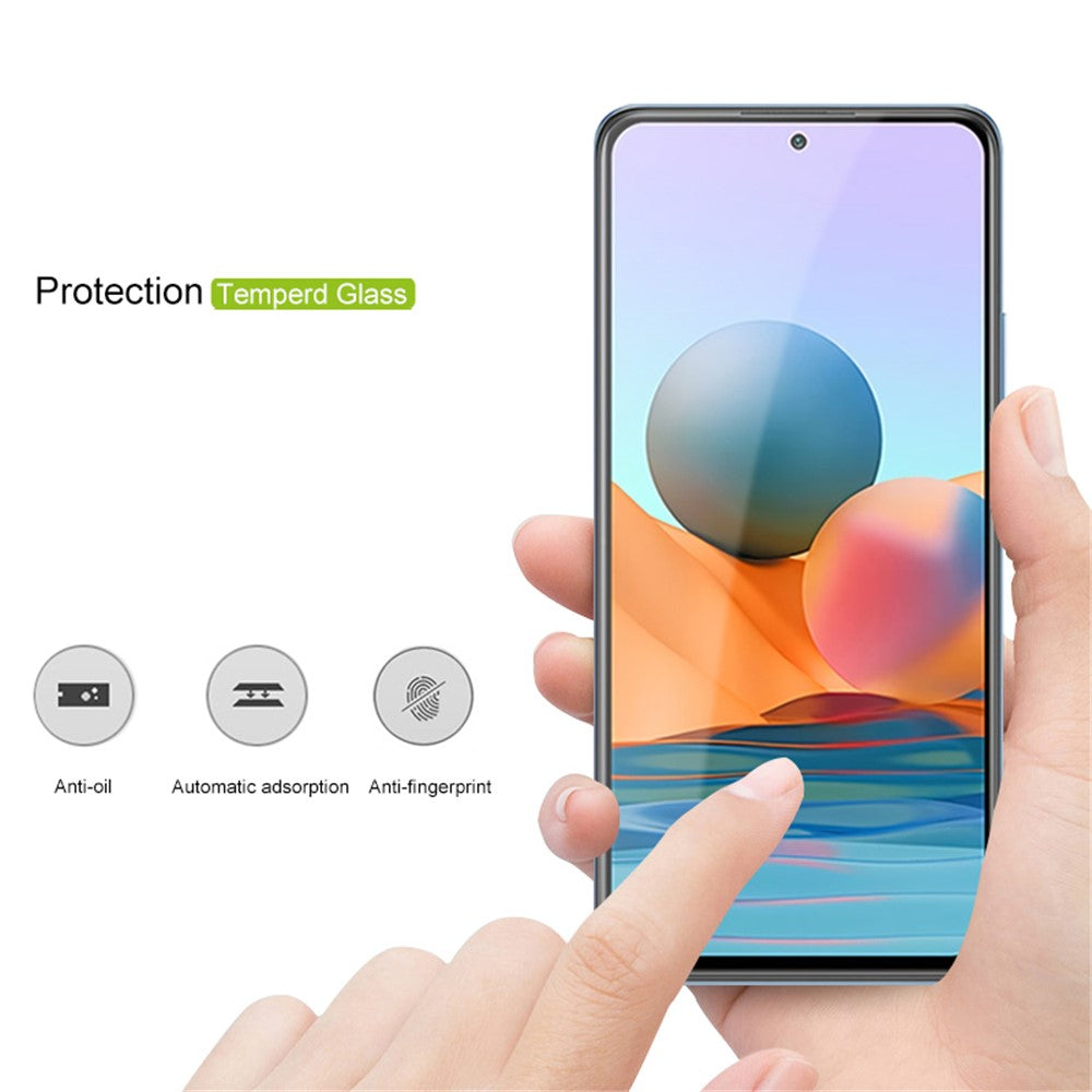 MOCOLO Silk Print HD Full Screen Coverage Full Glue Tempered Glass Protector for Xiaomi Redmi Note 10 5G / Poco M3 Pro 5G