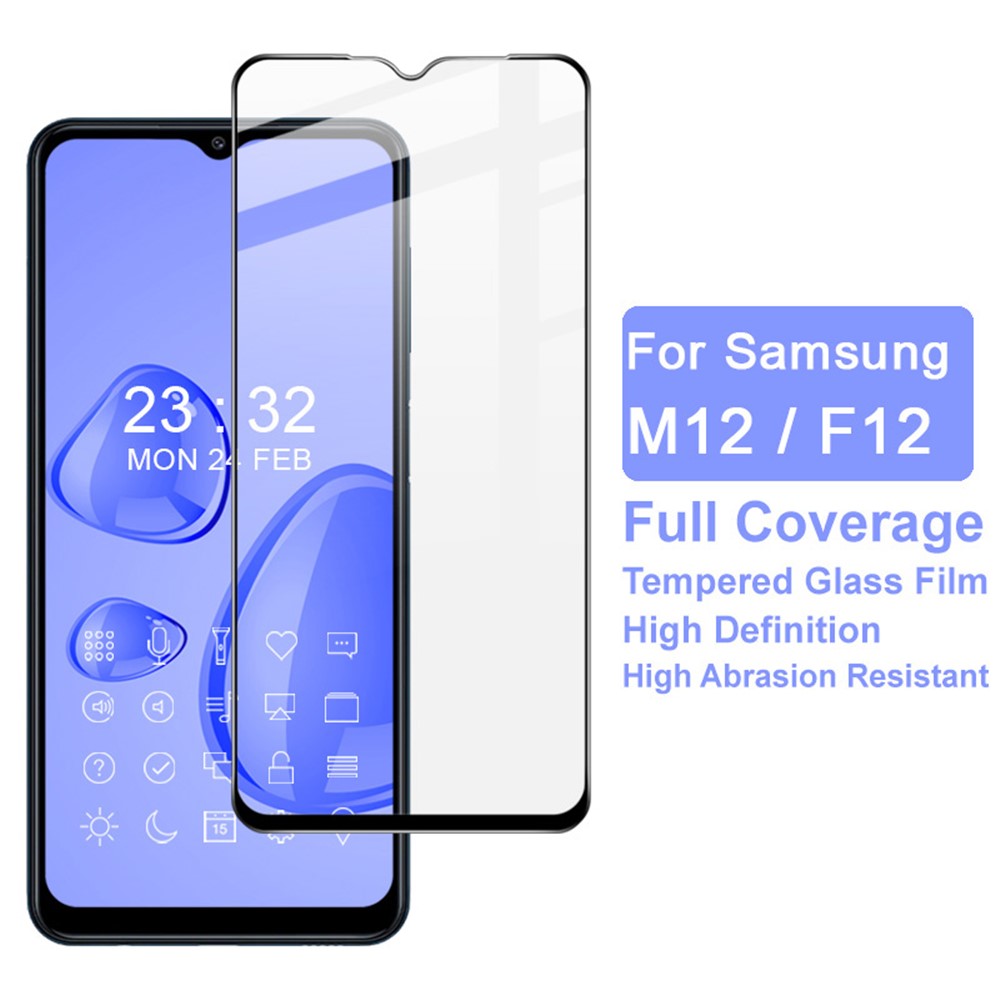 IMAK Pro+-serien explosionsskyddande helskärmsskydd i härdat glas för Samsung Galaxy A12 / M12