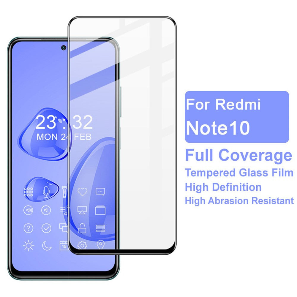 IMAK Pro+ Series Anti-explosion Full Screen Coverage Tempered Glass Screen Protector for Xiaomi Poco M5s 4G / Redmi Note 10 4G 5G / Note 10S 4G