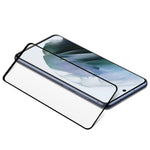 AMORUS High Transparency Silk Printing Full Glue Tempered Glass Full Screen Covering Protector Film for Samsung Galaxy S21 FE