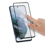 AMORUS Høj Gennemsigtighed Silketryk Fuld Lim Hærdet Glas Fuld Skærm Dækning Beskyttelsesfilm til Samsung Galaxy S21 FE