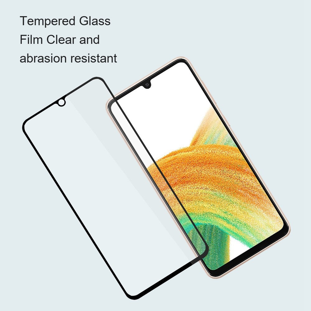 AMORUS Full Glue High Transparency Silk Printing Tempered Glass Full Screen Covering Protector Film for Samsung Galaxy A32 4G (EU Version)