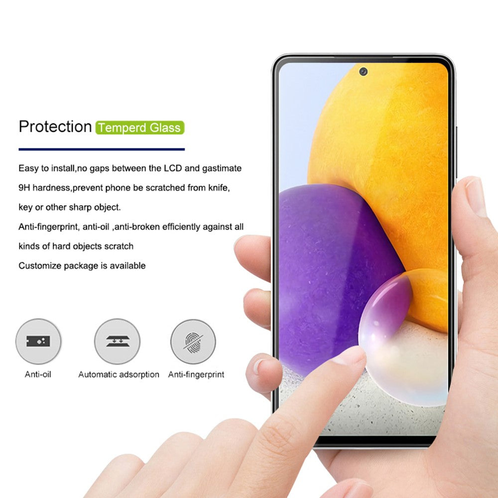 MOCOLO Silk Print 9H Hardness HD Full Glue Full Screen Coverage Härdat Glasskydd för Samsung Galaxy A72 4G/5G