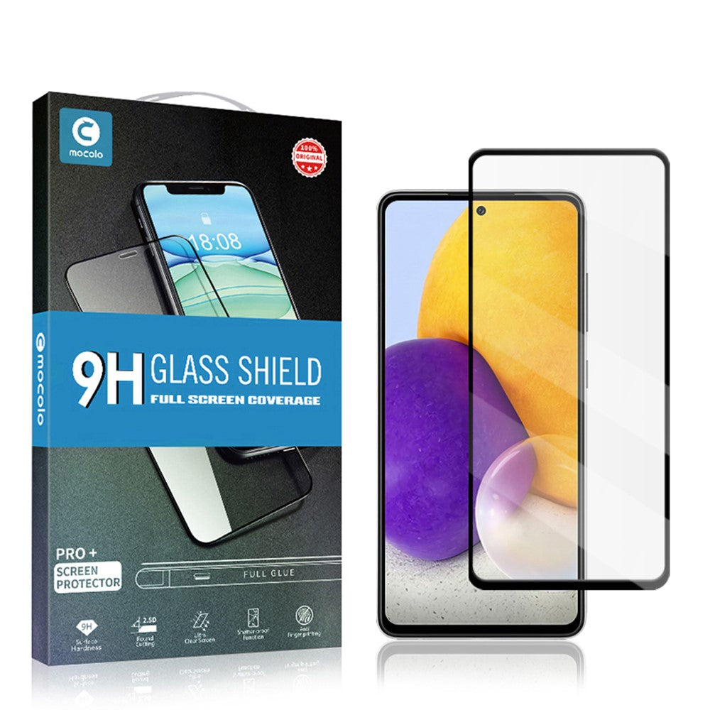 MOCOLO Silk Print 9H Hardness HD Full Glue Full Screen Coverage Tempered Glass Protector for Samsung Galaxy A72 4G/5G