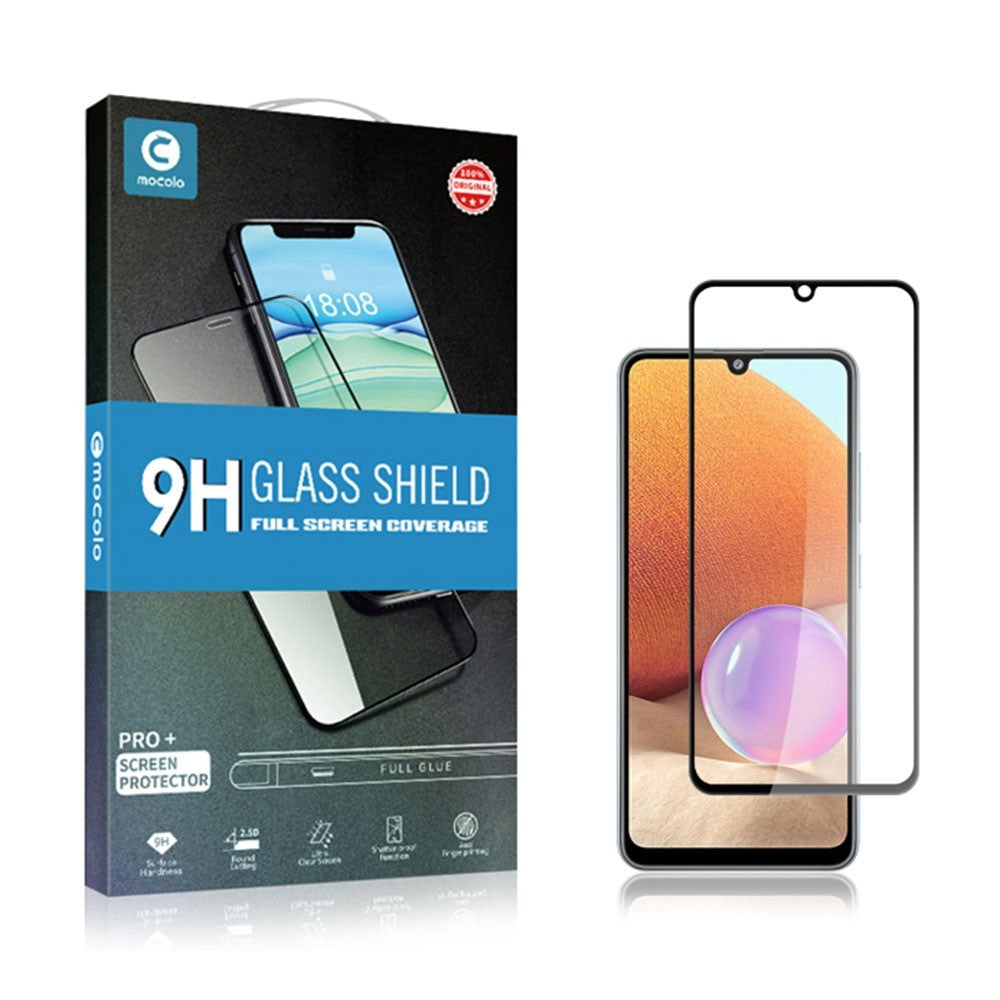 MOCOLO Silk Print HD Full Screen Coverage 9H Hardness Full Glue Tempered Glass Protector for Samsung Galaxy A32 4G (EU Version)
