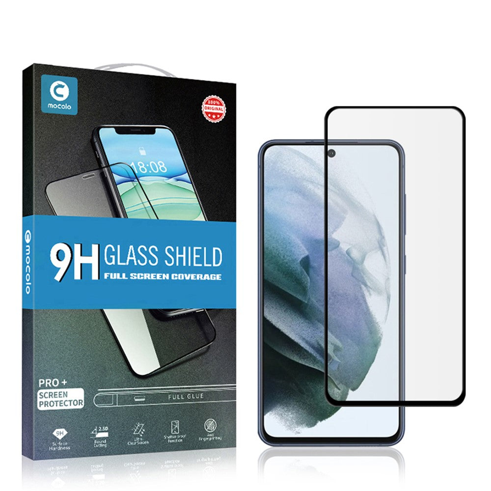 MOCOLO Silk Print Anti-explosion Tempered Glass Full Glue Full Size Screen Protector for Samsung Galaxy S21 FE