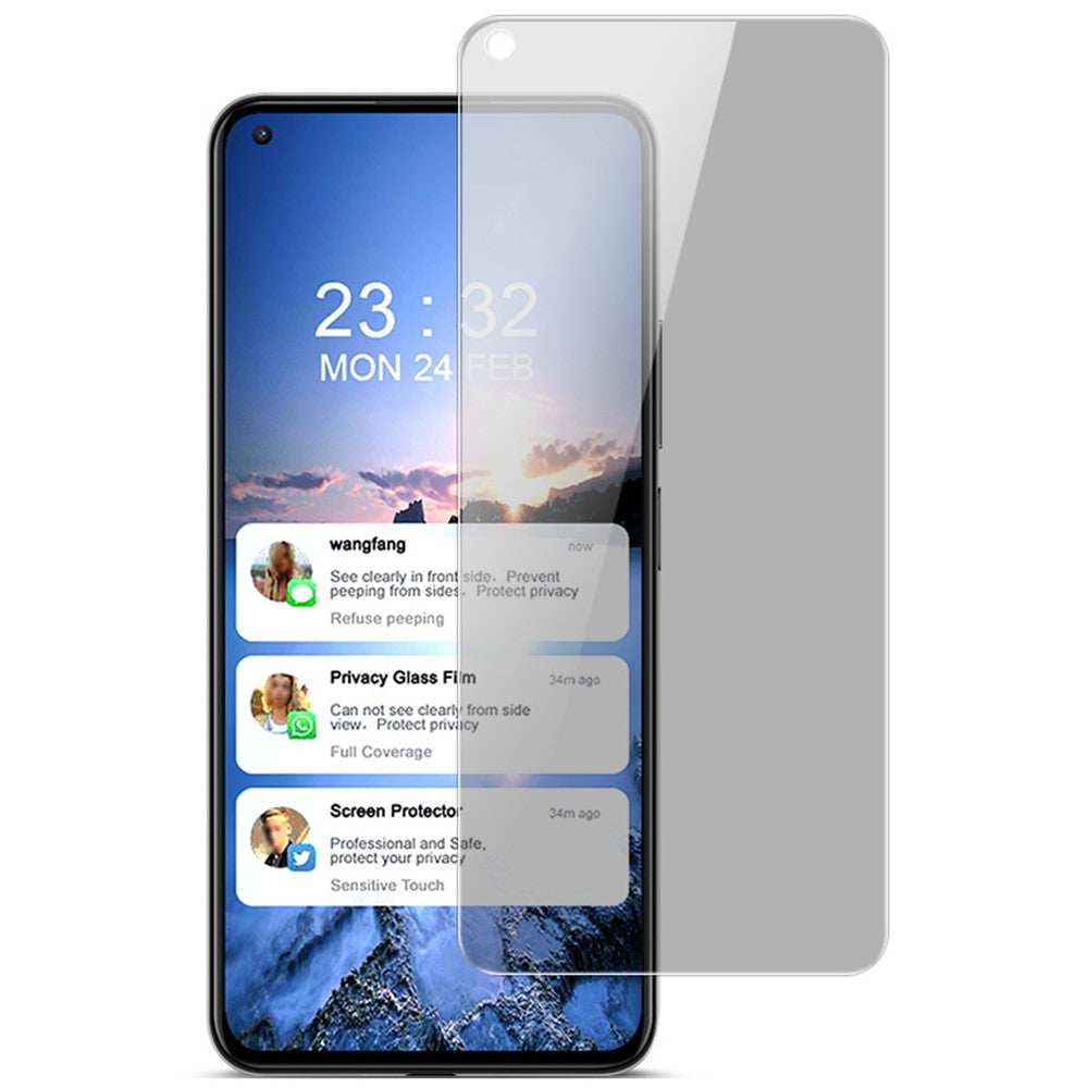 IMAK Anti-Peep Protector 9H Hårdhet Hög Slitstark Härdad Glasfilm för Xiaomi Mi 11 Lite 4G / 5G / 11 Lite 5G NE