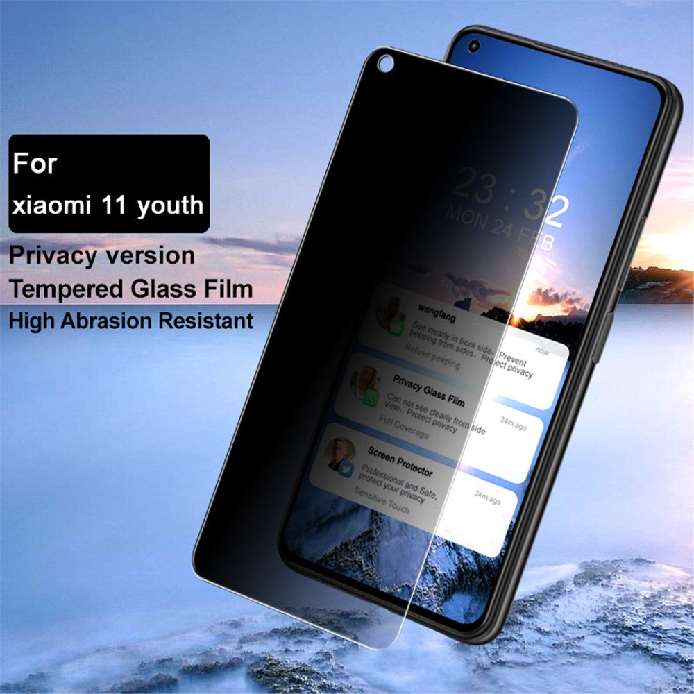 IMAK Anti-Peep Protector 9H Hårdhet Hög Slitstark Härdad Glasfilm för Xiaomi Mi 11 Lite 4G / 5G / 11 Lite 5G NE