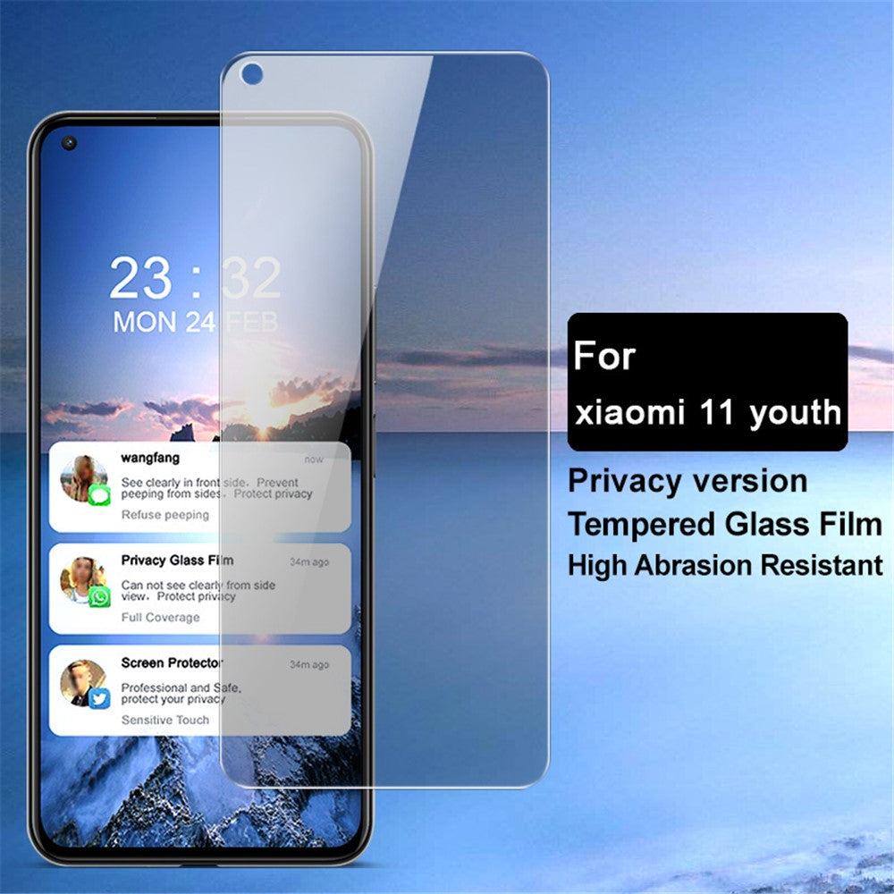 IMAK Anti-Peep Protector 9H Hårdhet Hög Slitstark Härdad Glasfilm för Xiaomi Mi 11 Lite 4G / 5G / 11 Lite 5G NE