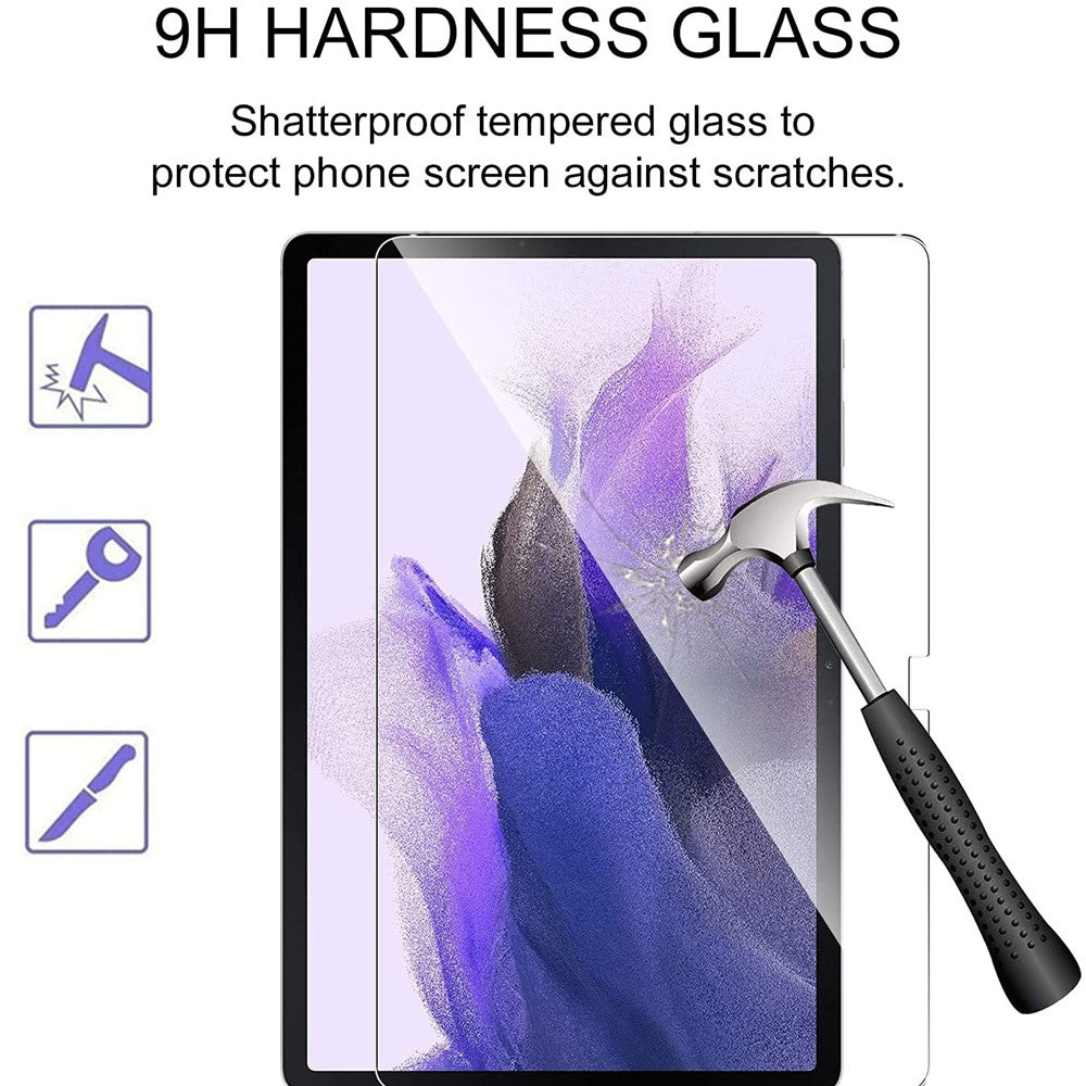 For Samsung Galaxy Tab S10+ / S9+ / S7 FE / S7+ / S8+ 2.5D Arc Edge Screen Protector Ultra Clear 9H Hardness Anti-Explosion Tempered Glass Film