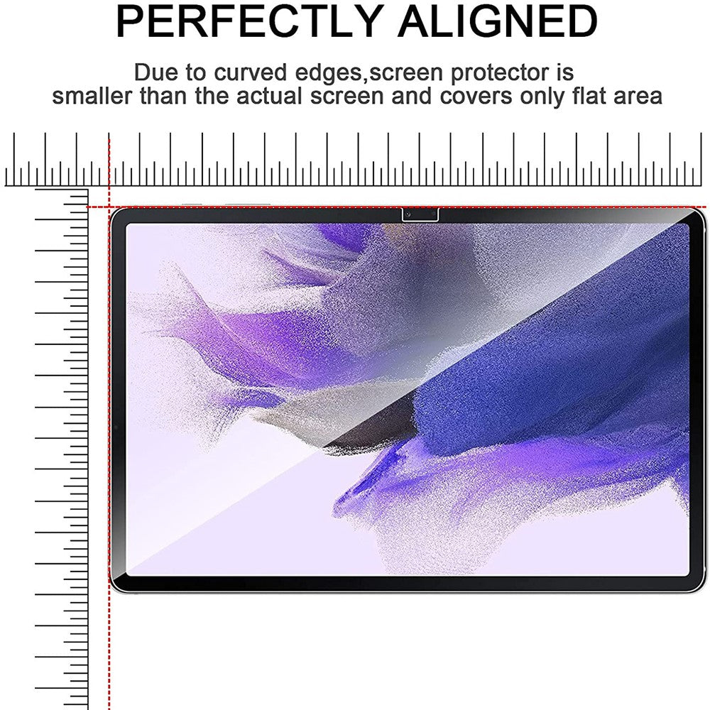 For Samsung Galaxy Tab S10+ / S9+ / S7 FE / S7+ / S8+ 2.5D Arc Edge Screen Protector Ultra Clear 9H Hardness Anti-Explosion Tempered Glass Film