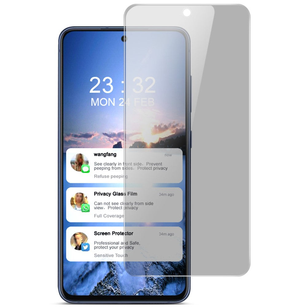 IMAK hærdet glas med 9H-hårdhed, spejlbelægning og touchskærm til Samsung Galaxy S21 FE