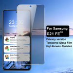 IMAK hærdet glas med 9H-hårdhed, spejlbelægning og touchskærm til Samsung Galaxy S21 FE