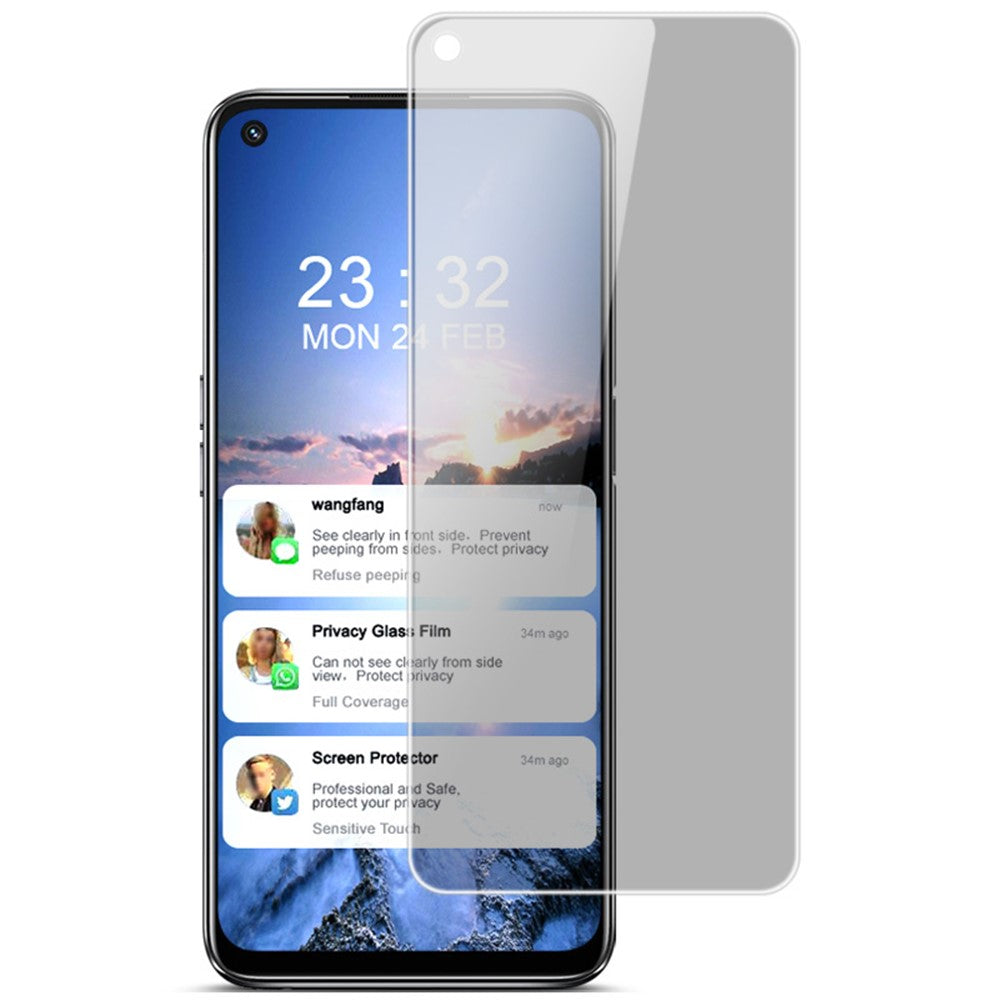 IMAK for Oppo A74 5G / A54 5G / 4G 9H Anti-Spy Anti-Peep Screen Protector Shatterproof Bubble Free Film