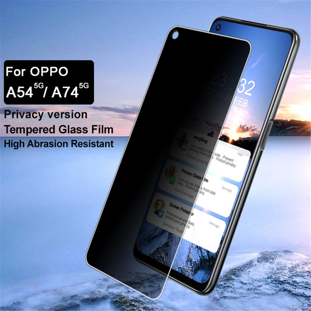 IMAK for Oppo A74 5G / A54 5G / 4G 9H Anti-Spy Anti-Peep Screen Protector Shatterproof Bubble Free Film