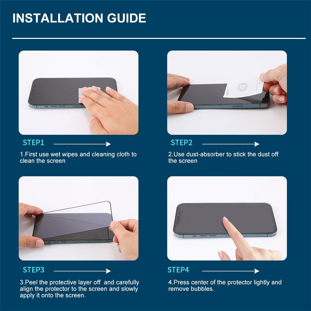 ENKAY HAT PRINCE 2 Stk. Antirefleks 28° Anti-spion Hærdet Glas Eksplosionssikker Fuld Skærmdækning Beskyttelsesfilm til iPhone 12 Pro Max 6,7 tommer