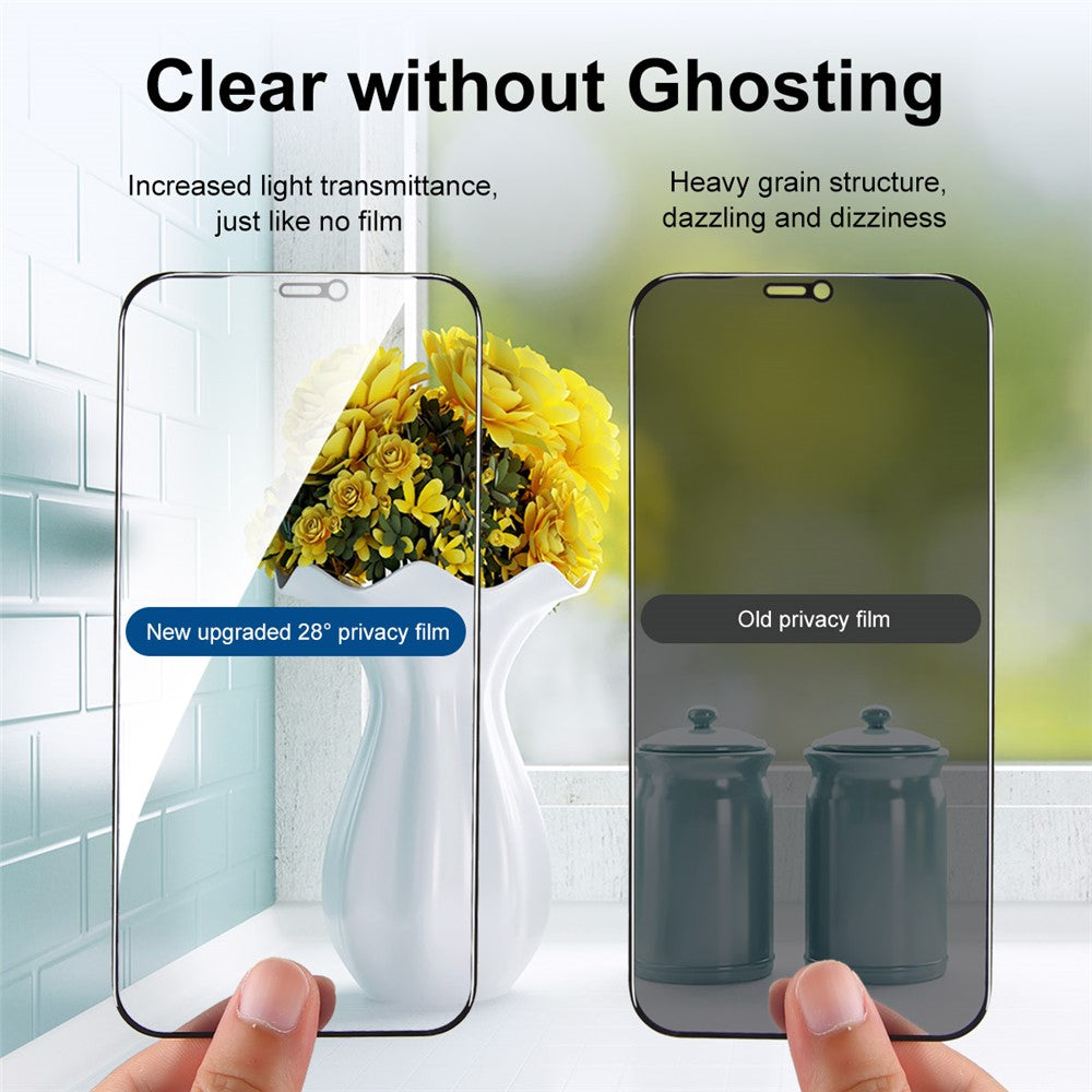 ENKAY HAT PRINCE 2 Stk. Antirefleks 28° Anti-spion Hærdet Glas Eksplosionssikker Fuld Skærmdækning Beskyttelsesfilm til iPhone 12 Pro Max 6,7 tommer