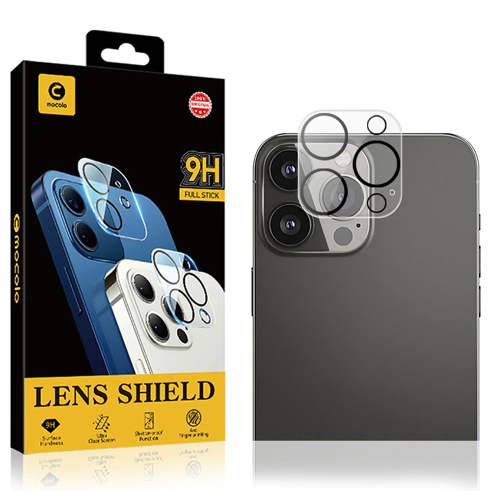 MOCOLO Kameralinsskydd för iPhone 13 Pro Max 6,7 tum, Härdat Glas Silk Print Linsskyddsfilm Explosionsskyddande Fingeravtrycksskydd