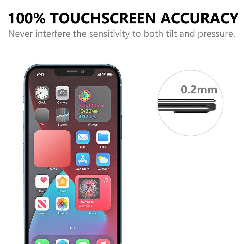 Helhäftande skärmskydd i härdat glas med svarta kanter för iPhone 13 Pro Max / 14 Plus