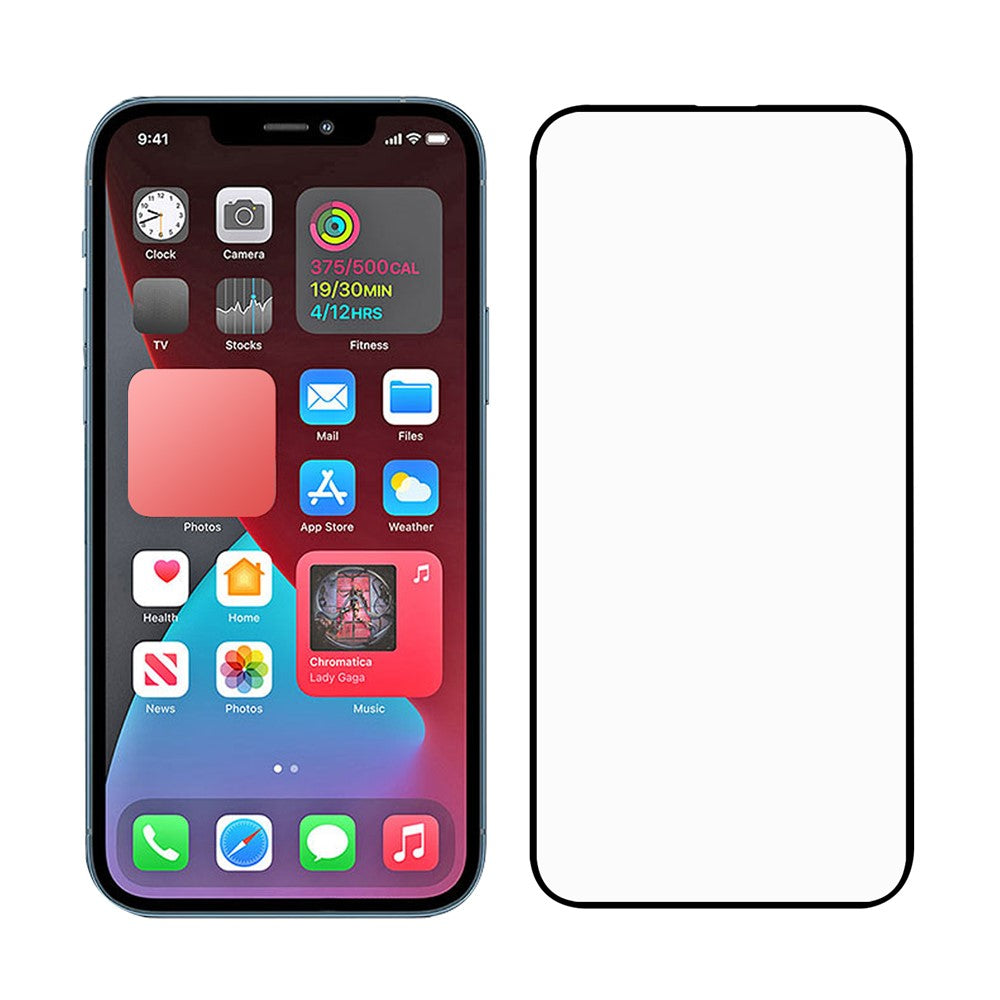 Helhäftande skärmskydd i härdat glas med svarta kanter för iPhone 13 Pro Max / 14 Plus