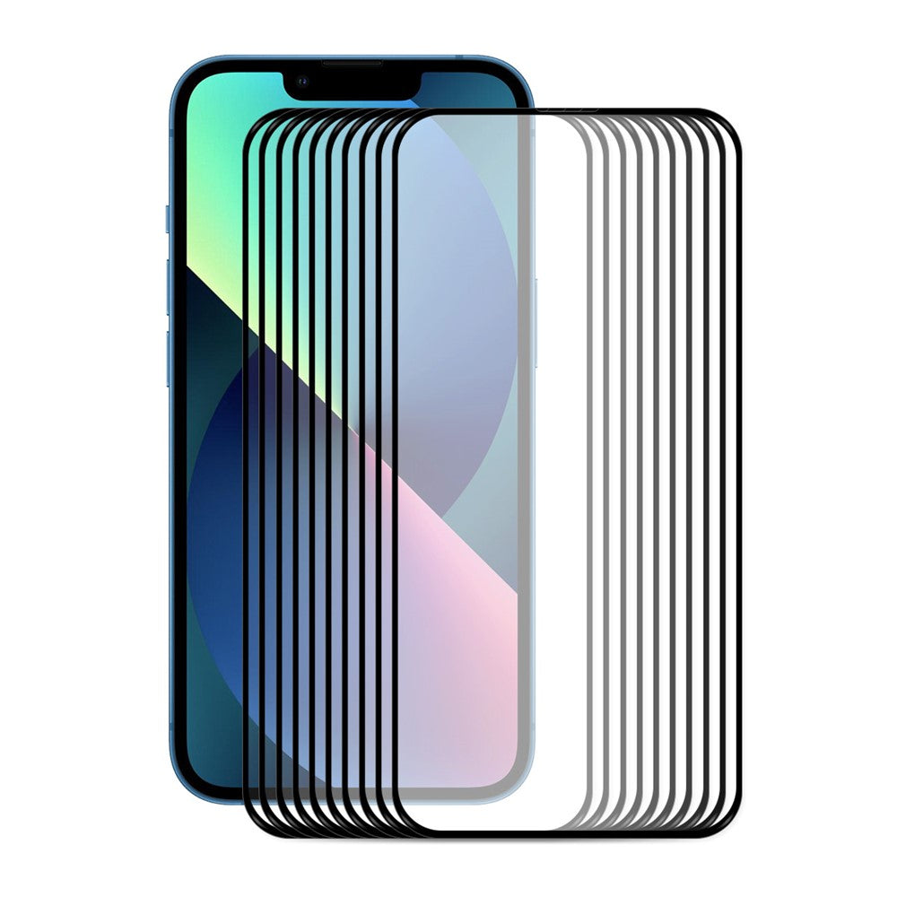 10 st/set ENKAY HAT PRINCE 0,26 mm 2,5D 9H komplett täckande helhäftande härdat glas skärmskydd för iPhone 13 mini 5,4 tum