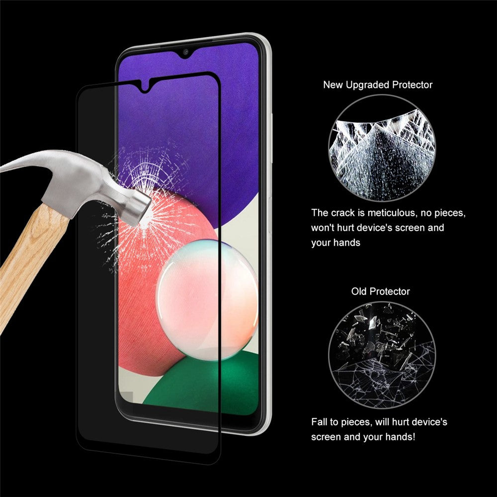 HAT PRINCE 0.26mm 9H 2.5D Full Glue HD Full Coverage Tempered Glass Screen Protector Film for Samsung Galaxy A22 5G (EU Version)