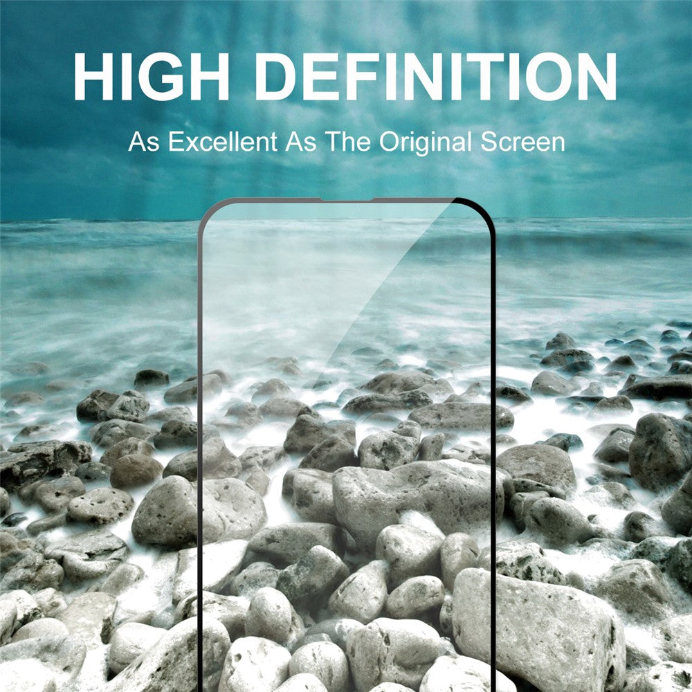 2Pcs / Set HAT PRINCE 0.26mm 9H 2.5D Full Screen Tempered Glass Full Glue Ultra Clear Screen Protector for iPhone 13 Pro Max / 14 Plus