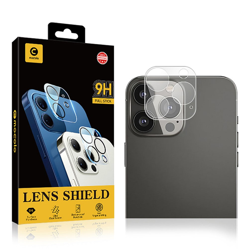 MOCOLO for iPhone 13 Pro 6.1 inch Silk Printing Camera Lens Protector HD Clear 9H Hardness Tempered Glass Back Lens Film