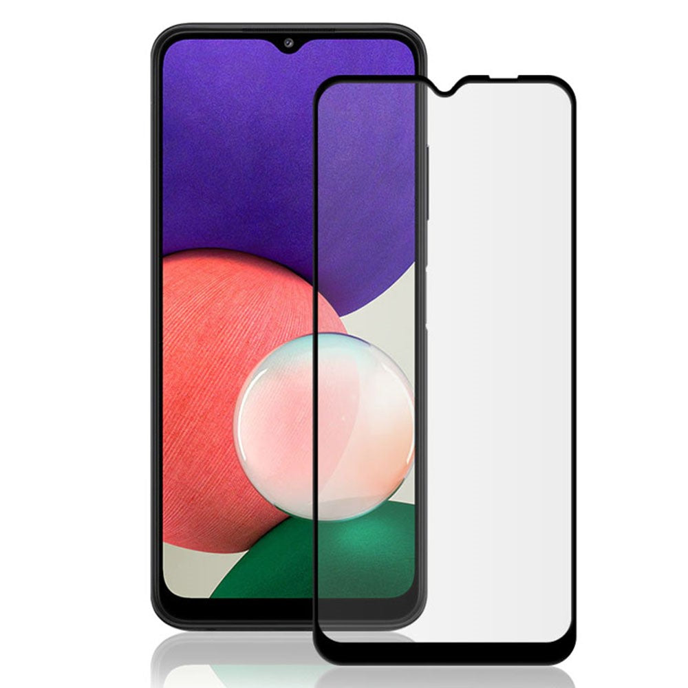 MOCOLO til Samsung Galaxy A22 5G (EU Version) HD Hærdet Glas Skærmbeskytter Fuld Dækning Fuld Lim Forsvar 9H Hårdhed Silketryksfilm
