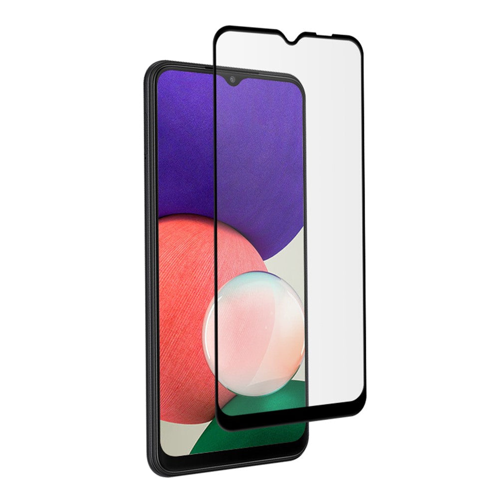 MOCOLO til Samsung Galaxy A22 5G (EU Version) HD Hærdet Glas Skærmbeskytter Fuld Dækning Fuld Lim Forsvar 9H Hårdhed Silketryksfilm