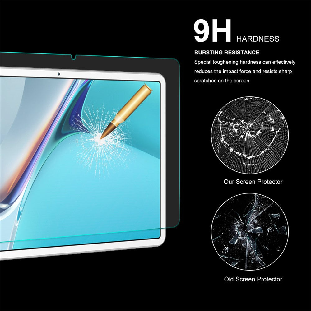 HAT PRINCE 2Pcs/Pack Full Coverage Full Glue 2.5D 9H Hardness 0.33mm Tempered Glass Film Screen Protector for Huawei MatePad 11 (2021)