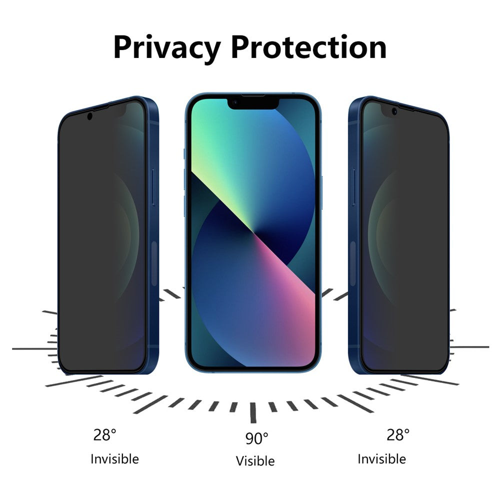 ENKAY HAT PRINCE 28° Anti-spy Tempered Glass Complete Covering Screen Protector Film for iPhone 13 mini 5.4 inch