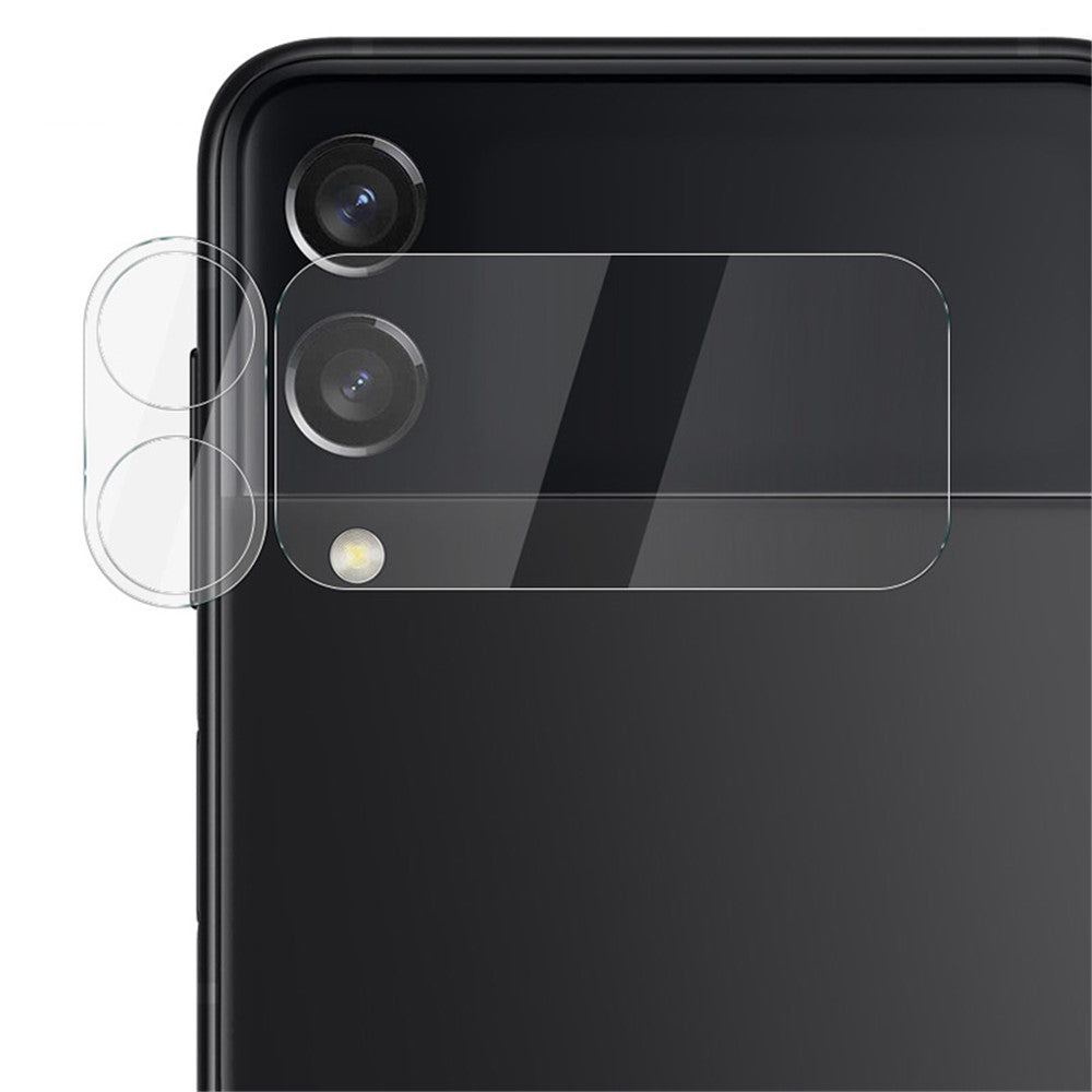 IMAK 1 stk. hærdet glaslinsebeskyttelsesfilm med høj lystransmission + 1 stk. bagskærmbeskyttelsessæt til Samsung Galaxy Z Flip3 5G