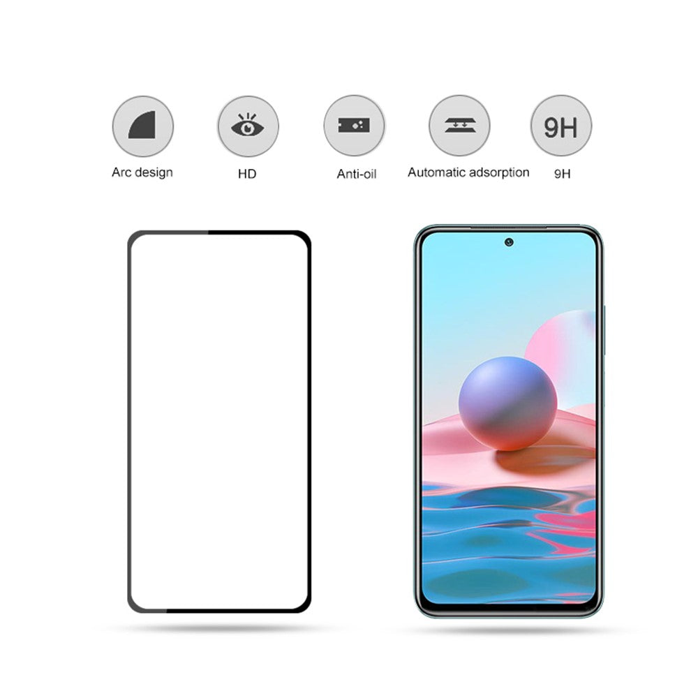 MOCOLO HD gennemsigtig, klar, fuldklæbende, fuld dækning, silketrykt hærdet glasskærmbeskyttelsesfilm til Xiaomi Redmi 10 4G (2021)/10 Prime/10 2022 4G/Note 11 4G (MediaTek)