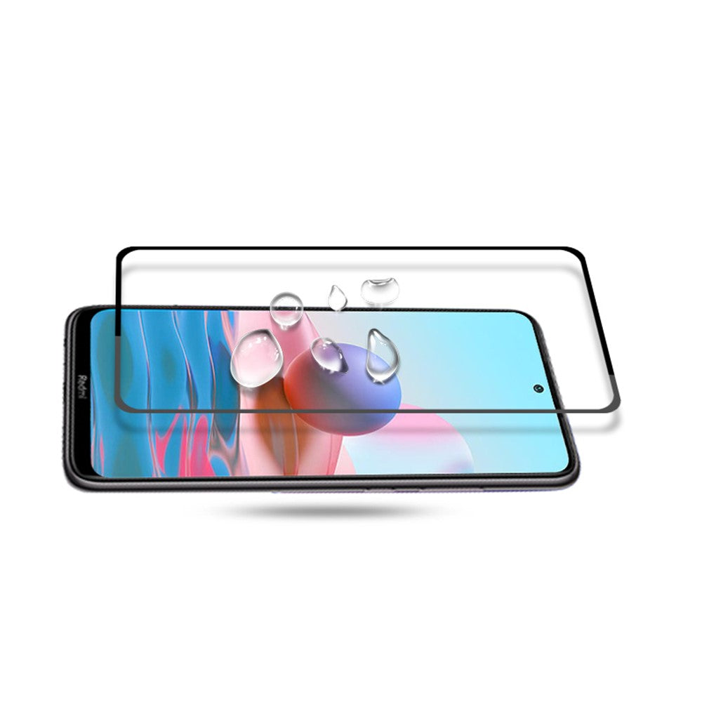 MOCOLO HD gennemsigtig, klar, fuldklæbende, fuld dækning, silketrykt hærdet glasskærmbeskyttelsesfilm til Xiaomi Redmi 10 4G (2021)/10 Prime/10 2022 4G/Note 11 4G (MediaTek)