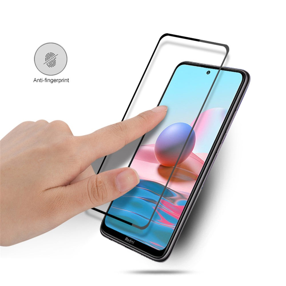 MOCOLO HD gennemsigtig, klar, fuldklæbende, fuld dækning, silketrykt hærdet glasskærmbeskyttelsesfilm til Xiaomi Redmi 10 4G (2021)/10 Prime/10 2022 4G/Note 11 4G (MediaTek)