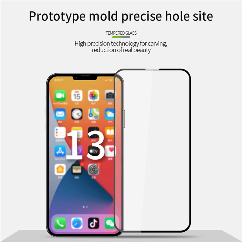 PINWUYO Full Coverage Full Glue 2.5D 9H Anti-Fingerprint Anti-explosion Tempered Glass Protector for iPhone 13 mini 5.4 inch
