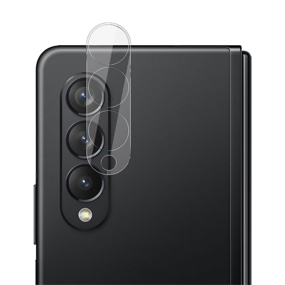 IMAK Anti-Scratch High Definition Tempered Glass Camera Lens Protector + Acrylic Lens Cap for Samsung Galaxy Z Fold3 5G