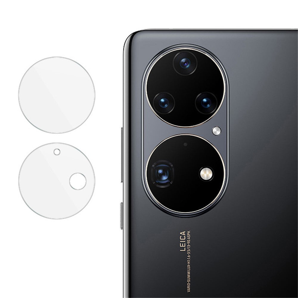 IMAK 1 set ultraklart rund ring härdat glas bakre kameralinsskyddsfilm för Huawei P50 Pro