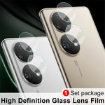 IMAK 1 set ultraklart rund ring härdat glas bakre kameralinsskyddsfilm för Huawei P50 Pro