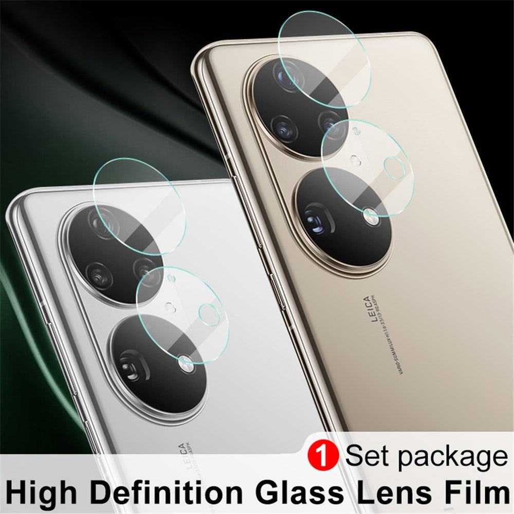 IMAK 1 set ultraklart rund ring härdat glas bakre kameralinsskyddsfilm för Huawei P50 Pro
