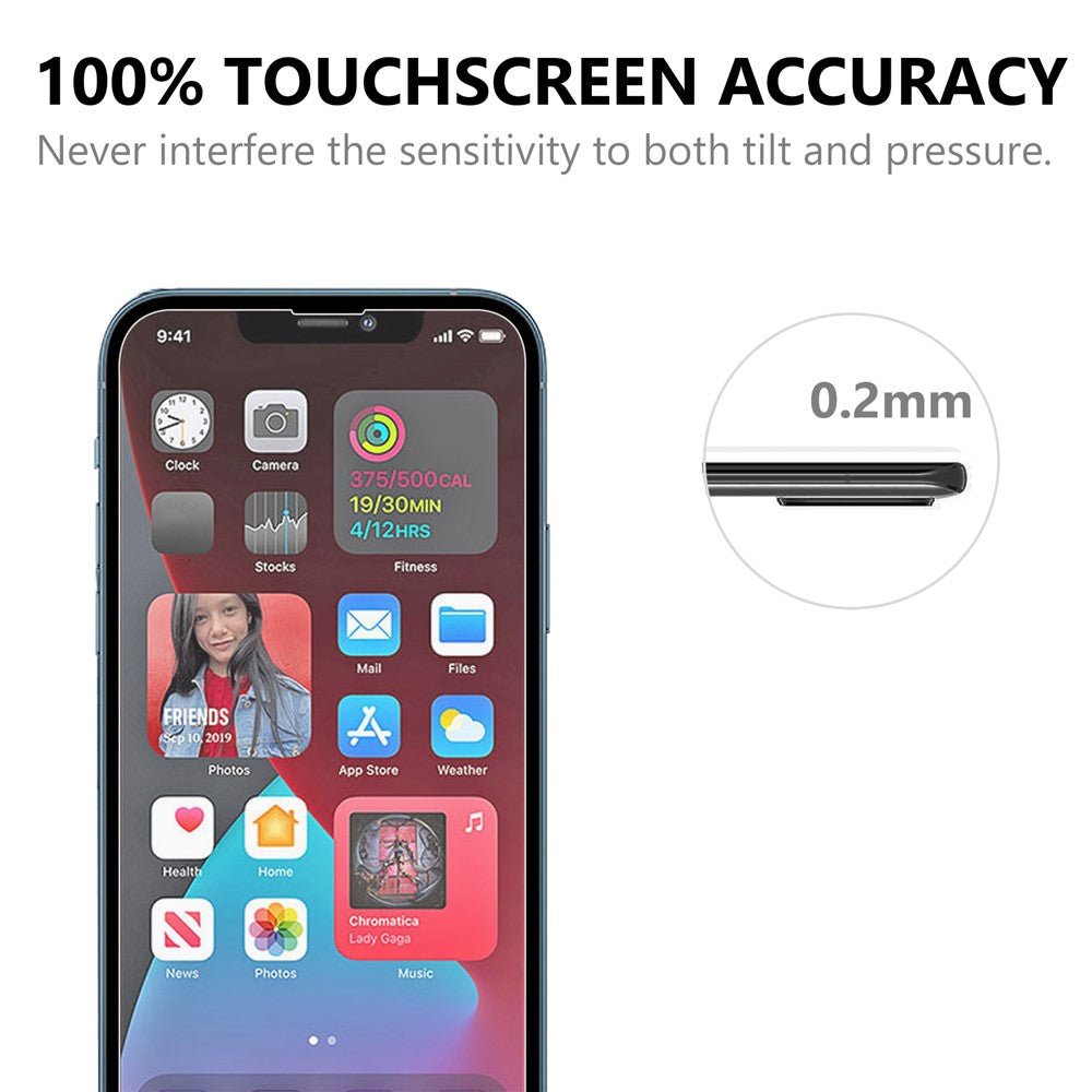 Ridsefast 9H Hårdhed 2.5D Buet Kant Beskyttelsesglas + Beskyttelse til Bagerste Kameralinse til iPhone 13 mini 5.4 tommer