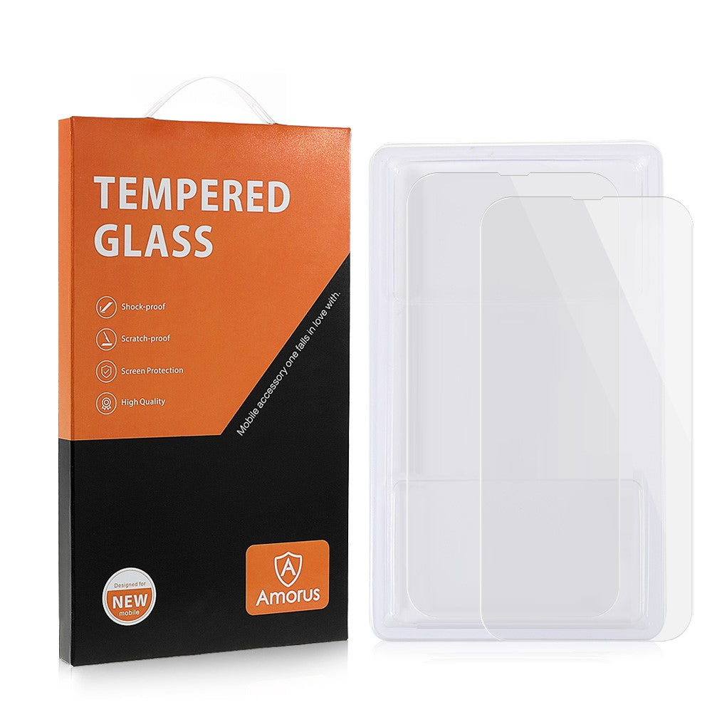 AMORUS 2Pcs/Set Ultra Clear Full Glue Anti Scratch Tempered Glass Screen Protectors for iPhone 13 mini 5.4 inch