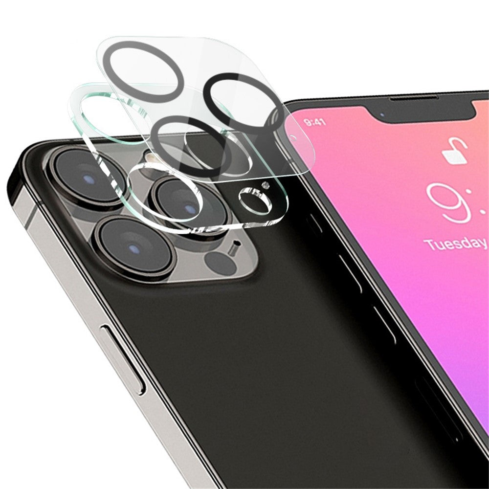 IMAK Härdat Glas Kameralinsskyddsfilm + Akryllinsskydd för iPhone 13 Pro / 13 Pro Max