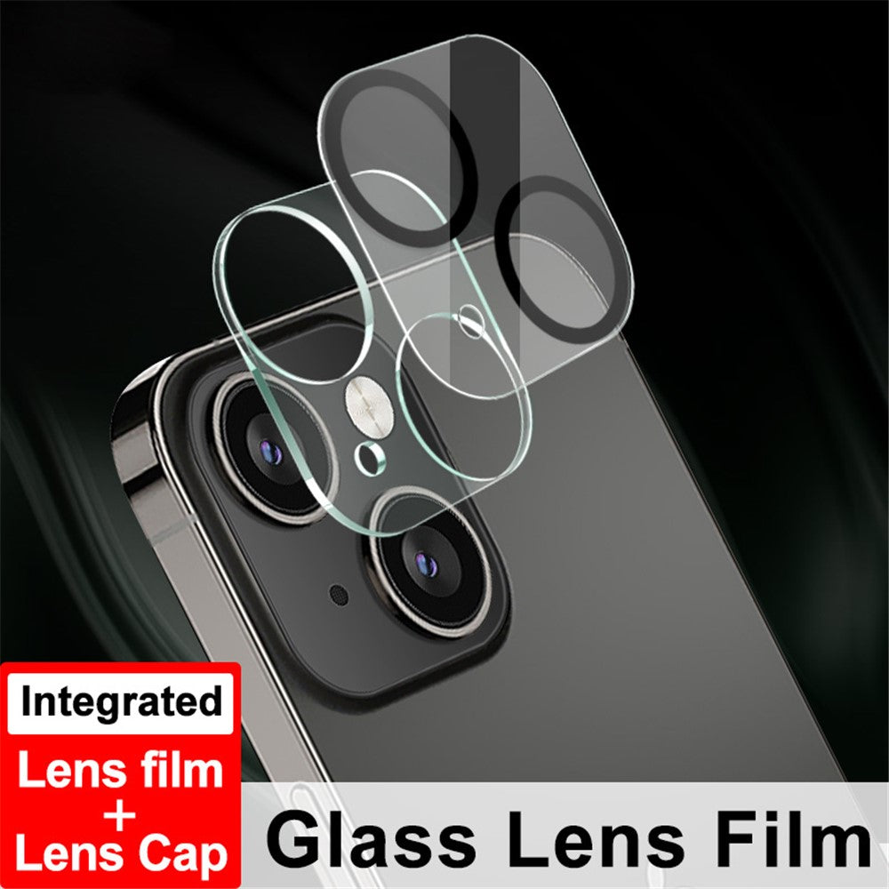 IMAK HD Klart Bagside Kameraglas Hærdet Glasfilm + Akryl Linsehætte til iPhone 13 / 13 mini
