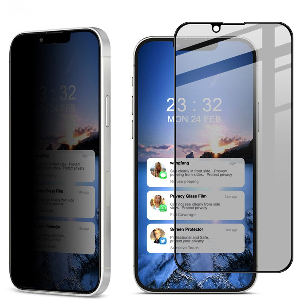 IMAK Anti-Spy 9H Hardness Anti-Peep Full Coverage Tempered Glass Screen Protector for iPhone 13 Pro Max / 14 Plus