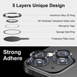 ENKAY HAT PRINCE HD Anti-Scratch 9H Tempered Glass Back Camera Lens Protector with Aluminum Alloy Trim (2Pcs/Group) for iPhone 13 / 13 mini