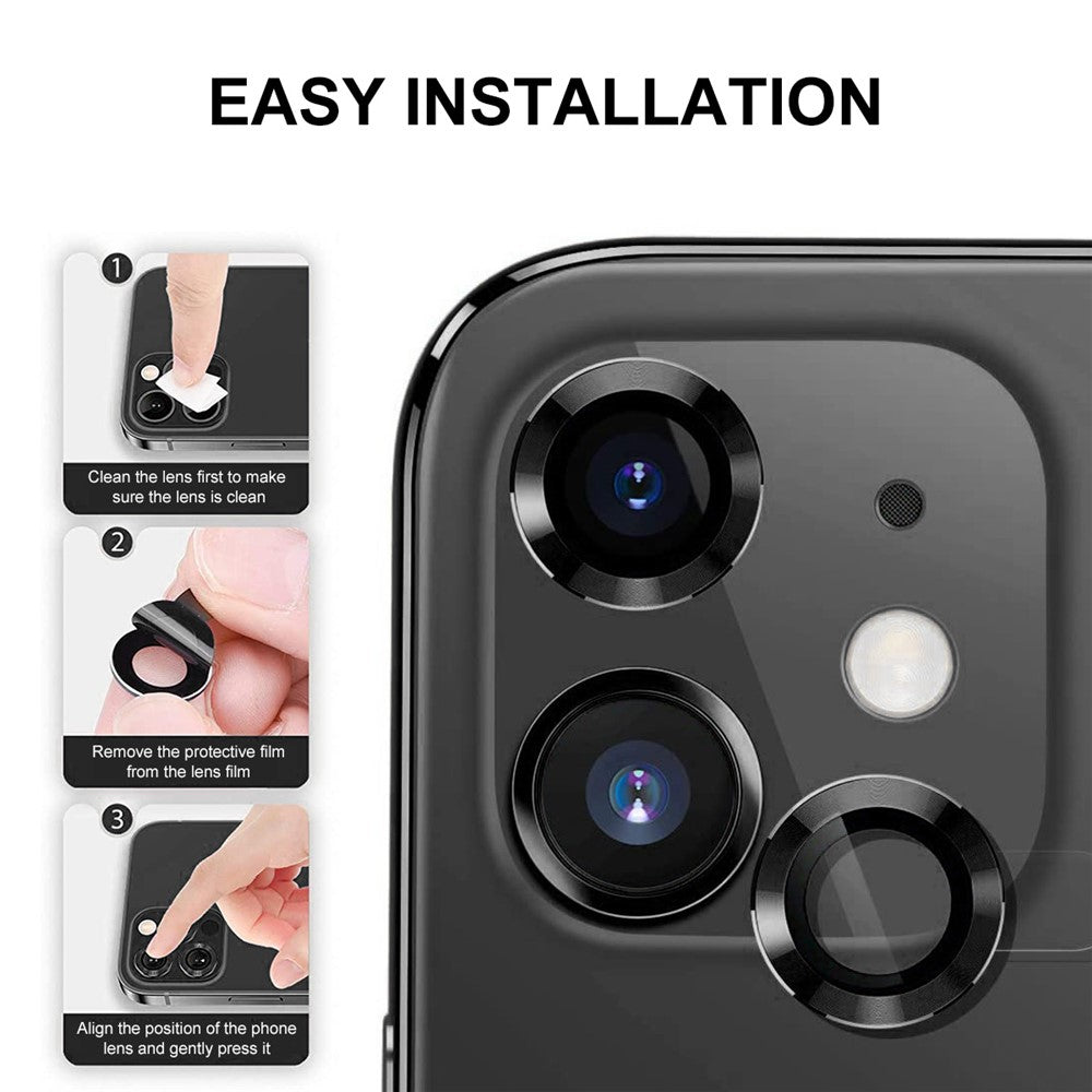 ENKAY HAT PRINCE HD Anti-Scratch 9H Tempered Glass Back Camera Lens Protector with Aluminum Alloy Trim (2Pcs/Group) for iPhone 13 / 13 mini