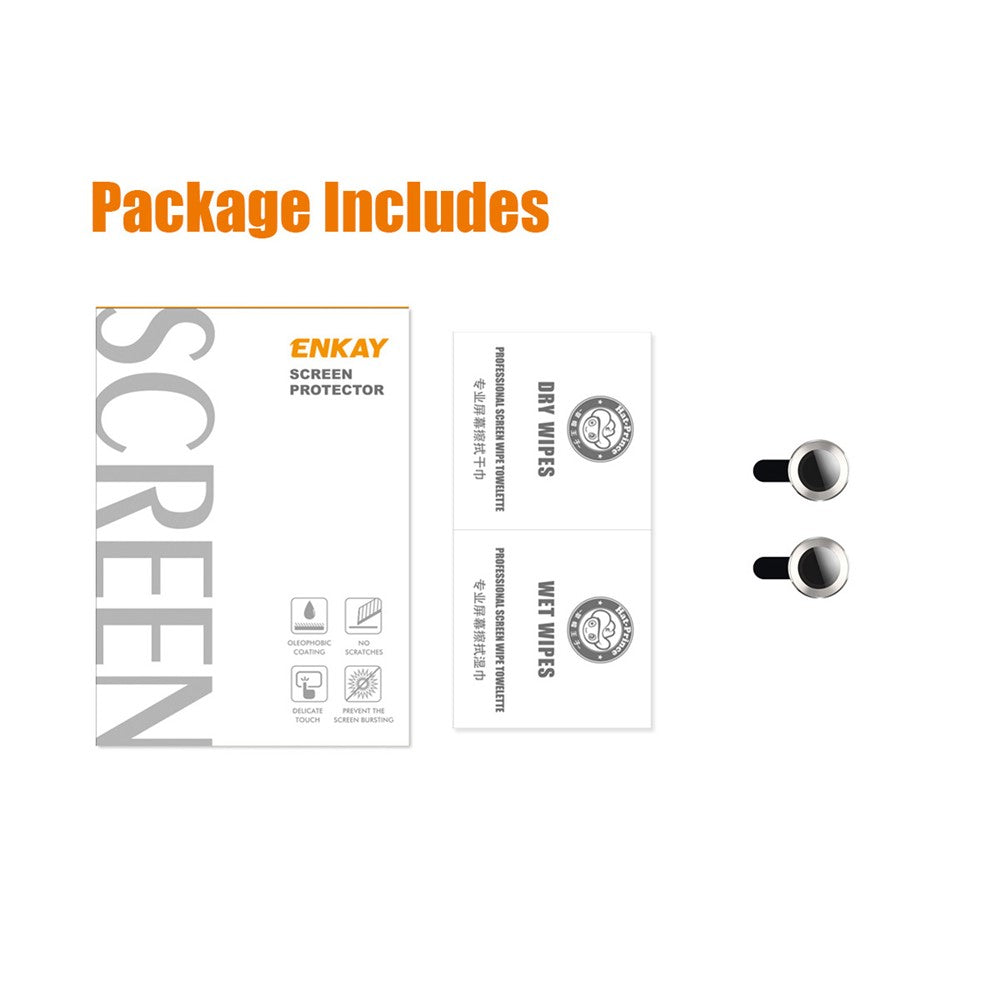 ENKAY HAT PRINCE HD Anti-Scratch 9H Tempered Glass Back Camera Lens Protector with Aluminum Alloy Trim (2Pcs/Group) for iPhone 13 / 13 mini