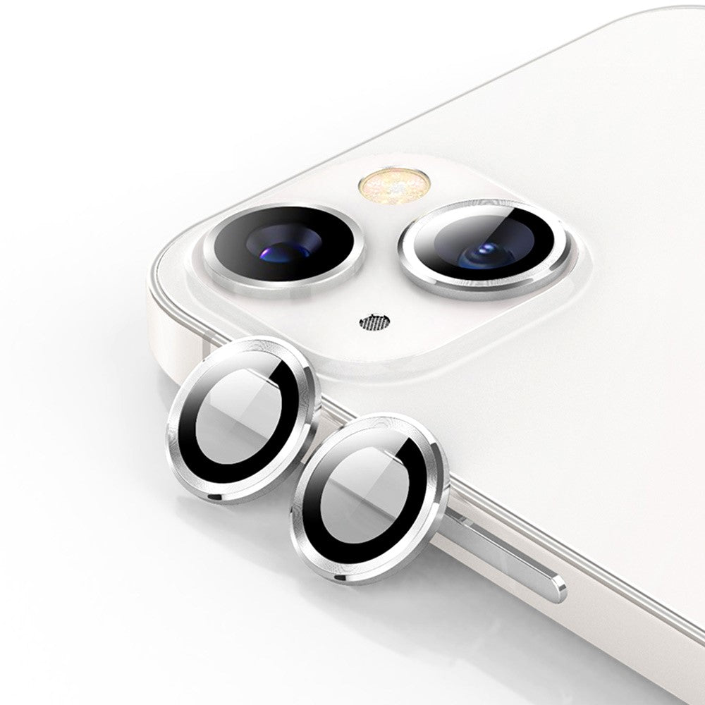 ENKAY HAT PRINCE HD Anti-Scratch 9H Tempered Glass Back Camera Lens Protector with Aluminum Alloy Trim (2Pcs/Group) for iPhone 13 / 13 mini